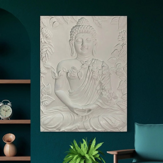 3D Buddha Wall Art - Tree of Life, Handmade Resin Relief