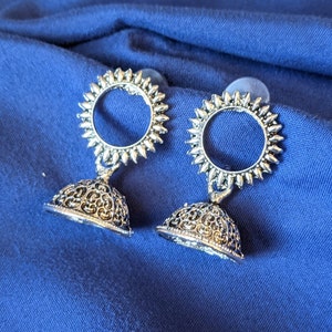 Oxidiert / indische Schmuck / Mode Schmuck / Jhumki / Jhumka Ohrringe / Baumeln / lange Ohrringe