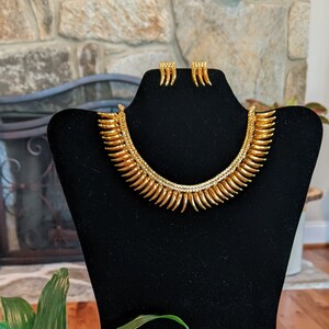 Gold Plated/ Choker Set/ Handmade/ Indian Jewelry/ Earrings/ Wedding/ Gift/ Fashion Jewelry
