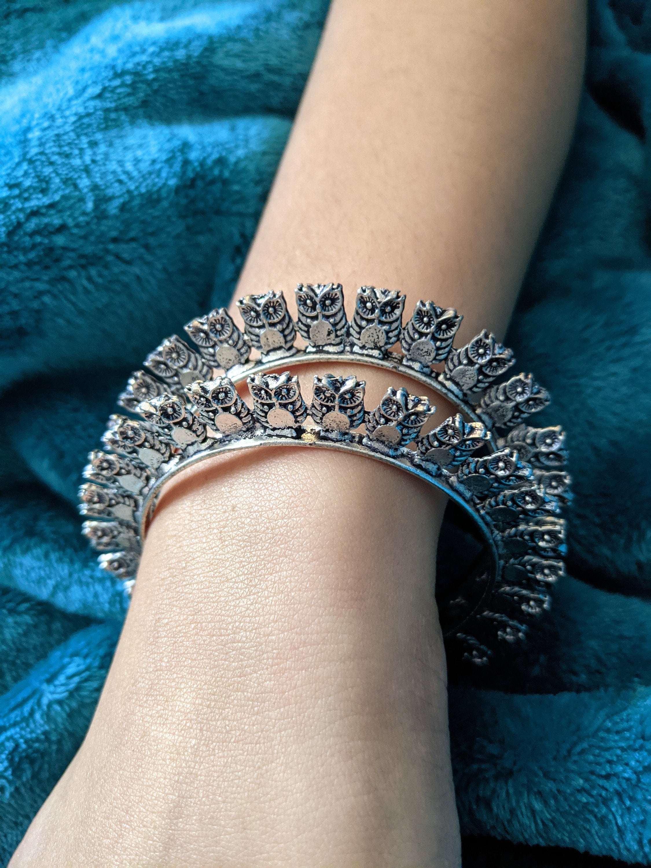 Oxidized Jewelry/Owl Jewelry/ Kada/Bangle/ Bracelet/ Indian Jewelry/Fashion Jewelry
