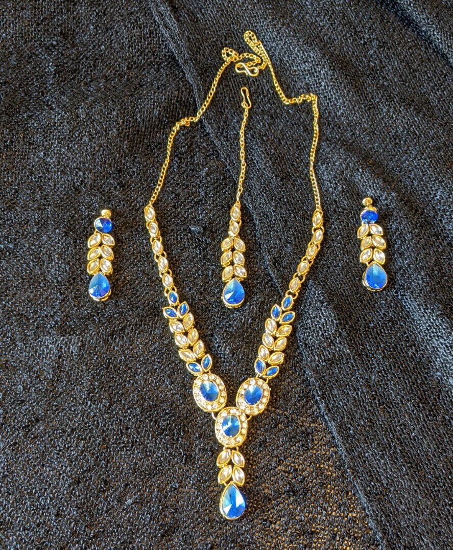 Blue Kundan Set/ Indian Jewelry/ Kundan collier Set/ Fashion Etsy