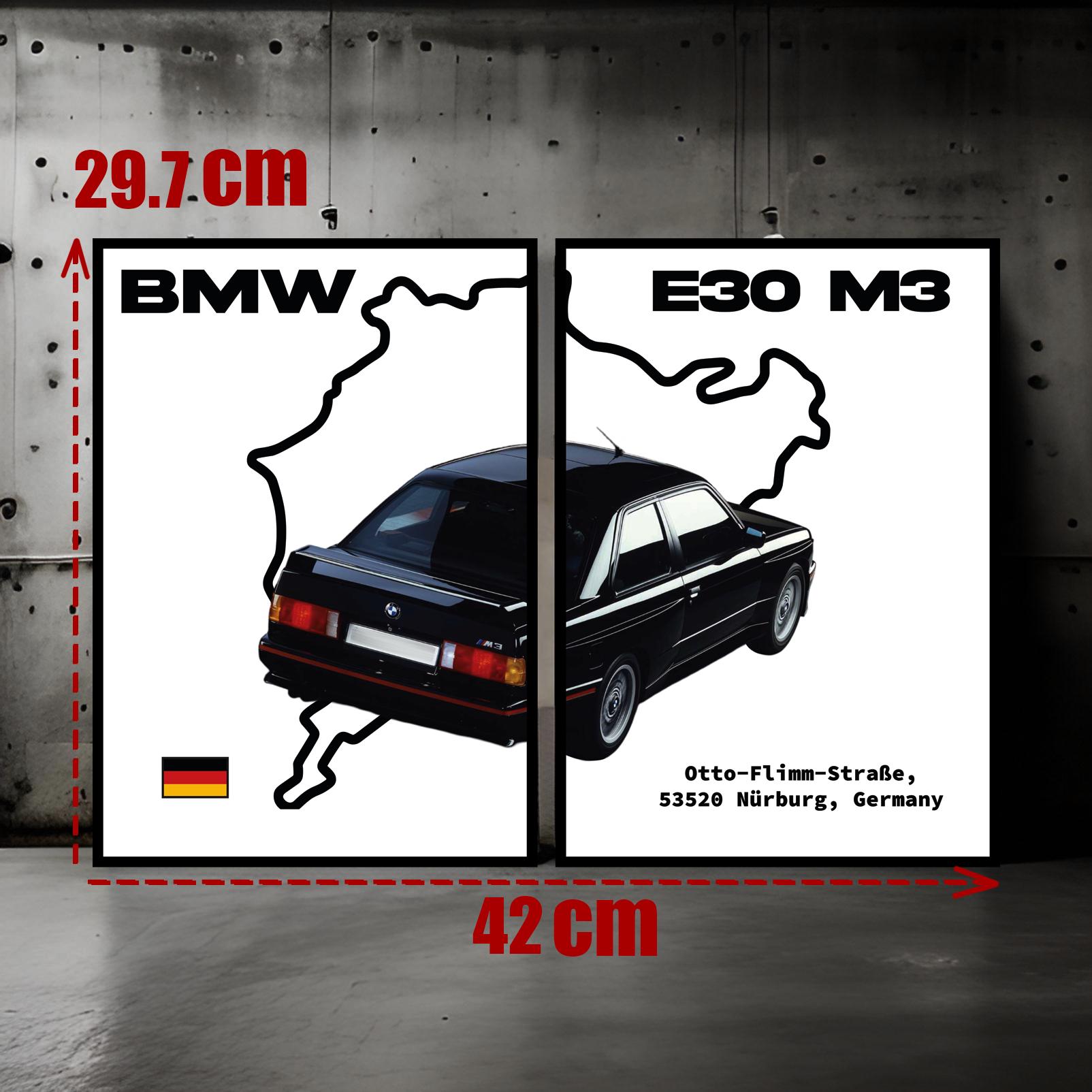 BMW E30 M3 Design for Double A4 Size Poster - Etsy