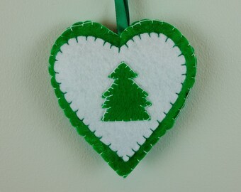 Heart Green Tree Christmas Decoration - Christmas hanging - Christmas decoration - Festive decoration - Christmas tree - Christmas ornament