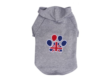 Britische Pfote Hund Hoody-Union Jack Motiv