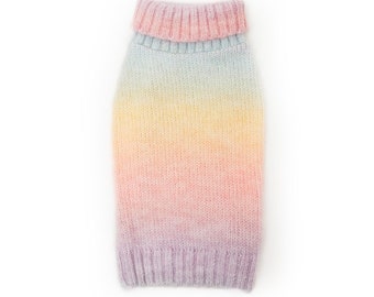 Pastel Rainbow Ombre Dog Sweater-unique jumper for dogs