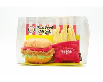 Dog Plush Toy Fast Food 2-Piece Gift Set