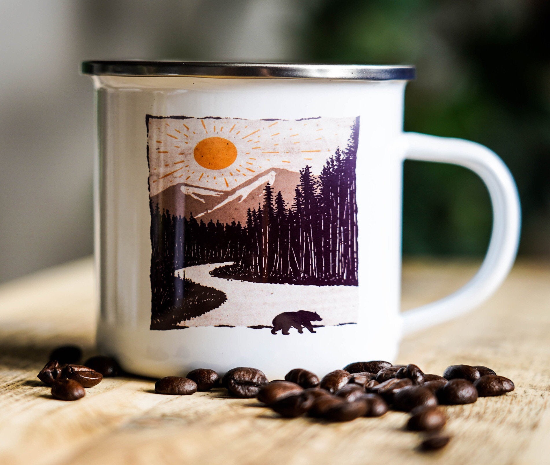 Nature mug enamel mug travel mug gifts coffee mugs Etsy
