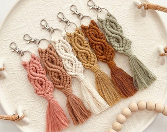 Boho Macrame Keychain | Boho Keychain | Bag Charm | Gifts for Her | Macrame Accessories