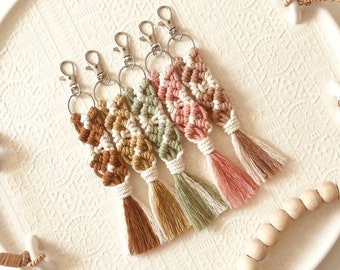 Boho Multicolored Macrame Keychain | Boho Keychain | Bag Charm | Gifts for Her | Macrame Accessories