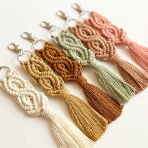 Boho Macrame Keychain Boho Keychain Bag Charm Gifts for Her Macrame Accessories image 3