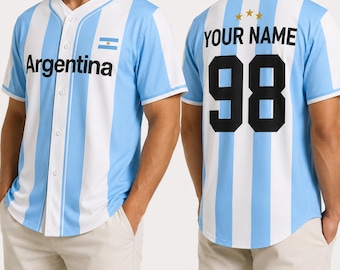 Personalisierte Argentinien Jersey, benutzerdefinierte Name Nummer Argentinien Shirt, 2026 World Fussball Festival Fan T-Shirt, Spieltag T-Shirt, Argentinien Fan Geschenk