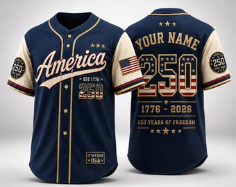 Personalisiertes 250-jähriges Jubiläums-Trikot der USA, Benutzerdefiniertes 2026 USA Freiheits-Trikot-Geschenk