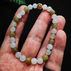 Birmese Natural A Untreated Jadeite Jade Multi-Color Bracelet Healing Chakra 天然缅甸冰胶多宝翡翠圆珠手串