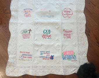 Lift her up lap size prayer blanket