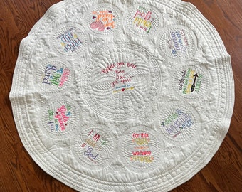 I am so loved baby play mat, 50-inch Heirloom quilted reading rug, play mat and blanket or keepsake quilt.