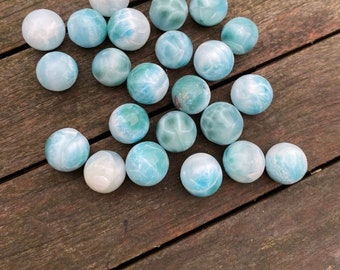 Larimar Ball Deep Blue Dolphin Stone  AAA+ : Peace / Love / Tranquility 6/8g
