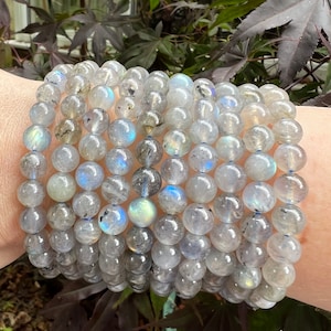 Labradorite Iridescent Crystal Beaded Bracelet 8mm AAA+  Manifestation