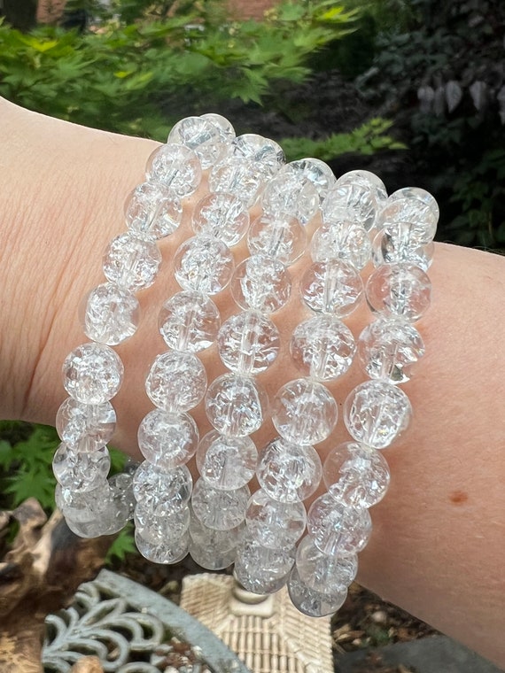 Clear Himalayan Quartz Crystal Beaded Bracelet 8mm Etsy