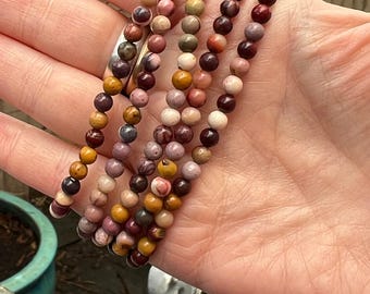 Mookaite Jasper Crystal Beaded Bracelet 4mm AAA+