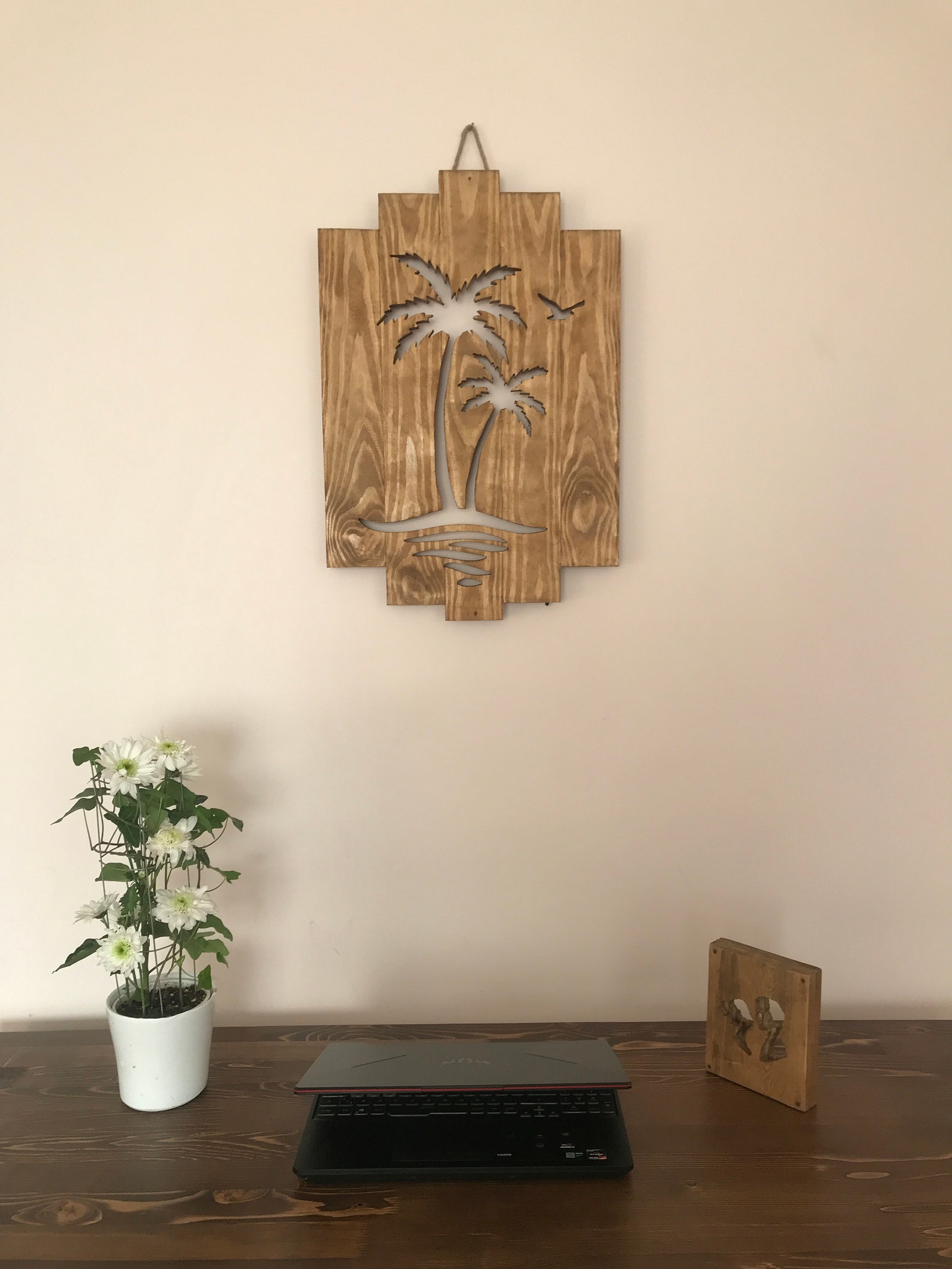 Palm Tree Wooden Wall Art Palm Tree Wood Chart with RGB Etsy