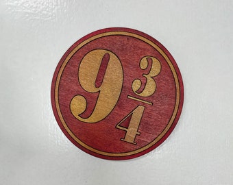 Platform 9 3/4 Inlay Wooden Magnet - Handcrafted Harry Potter Inspired Decor