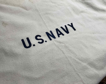 Vintage 40s US Navy Wool Medical Blanket / 1940s WW2 WWII US