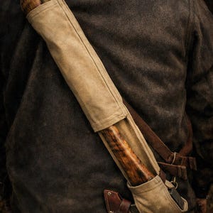 Campcraft Outdoors Axe and Saw Sling: Waxed Canvas Bushcraft Tool Carrier image 2