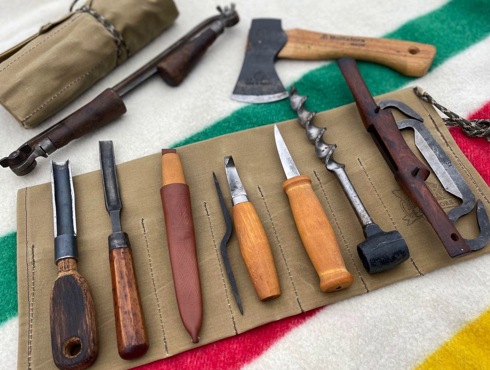 Bushcraft Tool Roll Waxed Canvas Tool Roll Camping Tool Kit Etsy