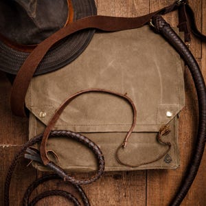 Indiana Jones Inspired Haversack: waxed canvas bushcraft satchel