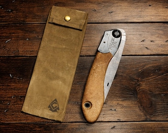 Waxed Canvas Folding Saw Pouch, Bushcraft Tool Holster