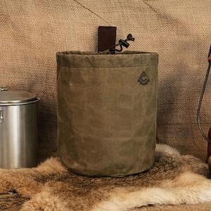 Waxed Canvas Bushpot Bag: 2 Quart Camp Cook Set or Foraging