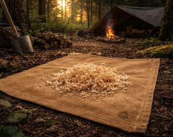 Compact Field Mat | Waxed Canvas 15" x 15" for Bushcraft, Metal Detecting, Foraging