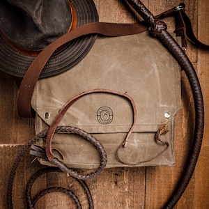 Waxed Canvas Haversack & Belt Pouch: Indiana Jones Inspired Adventure Bag