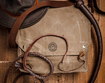 Indy Bushcraft Bag with Belt Pouch Waxed Canvas Haversack, Indiana Jones, Shoulder Bag, Vintage Messenger Bag