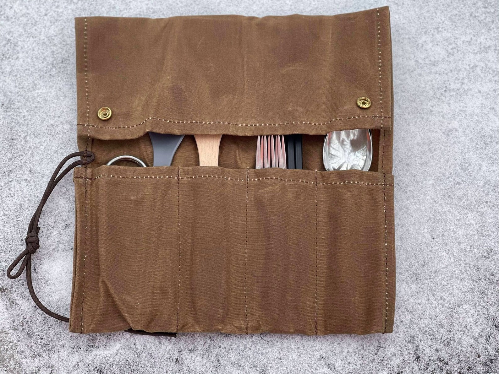 Camp Utensil Roll Camp Kitchen Roll Camp Cooking Waxed Etsy