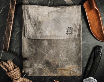 Traditional Haversack | Bushcraft Bag, Waxed Canvas Bag, Foragers Bag, Mushroom Bag, Vintage Canvas Bag