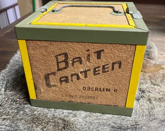 Bait Canteen, Oberlin, OH- made in USA- Fishing Gear, Lures, Tacklebox, Cabin Decor, Foraging