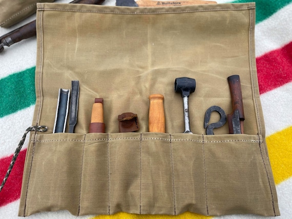 Bushcraft Tool Roll, Waxed Canvas Tool Roll, Camping Tool Kit