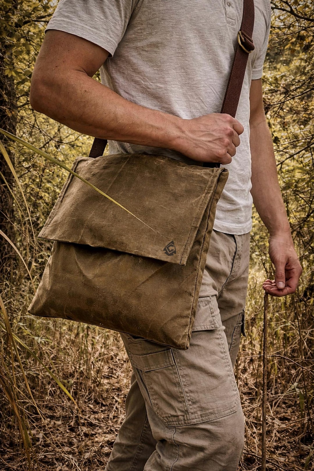 XL Waxed Canvas Haversack: Bushcraft Survival Shoulder Bag - Etsy