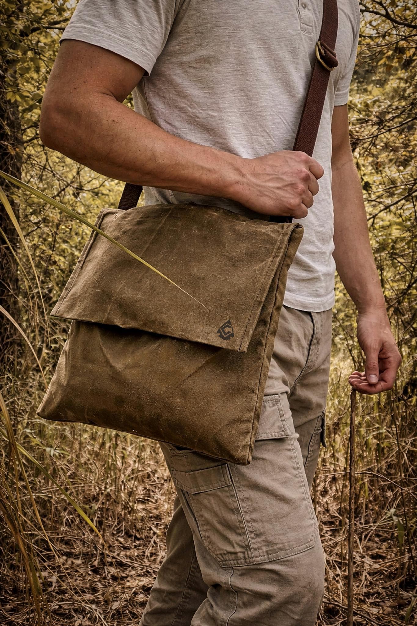 XL Waxed Canvas Haversack: Bushcraft Survival Shoulder Bag - Etsy