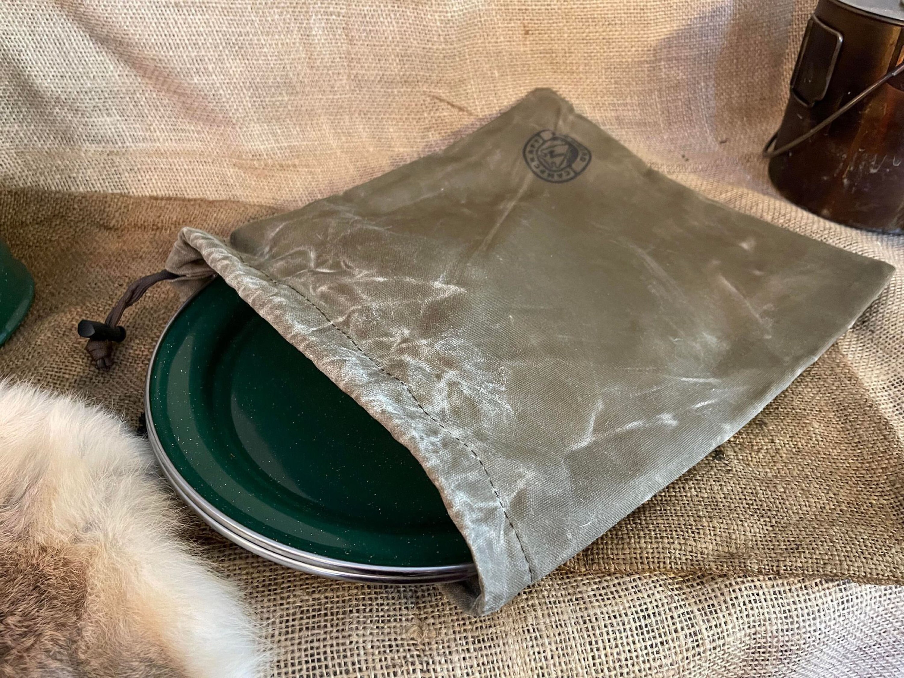 Camp Skillet Bag Waxed Canvas Bag Camp Cookware Cast Iron Etsy
