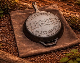 Waxed Canvas 12” Skillet Bag: Heavy-Duty Camp Cookware Storage
