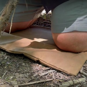 Bushcraft Ground Pad, Garden Mat, Kneeling Pad, waterproof Survival pad, camping, waxed canvas seat