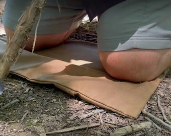 Bushcraft Ground Mat, Garden Mat, Kneeling Pad, Survival pad, camping pad, waxed canvas bag