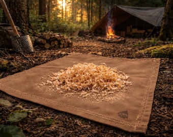 Compact Field Mat | Waxed Canvas 15" x 15" for Bushcraft, Metal Detecting, Foraging