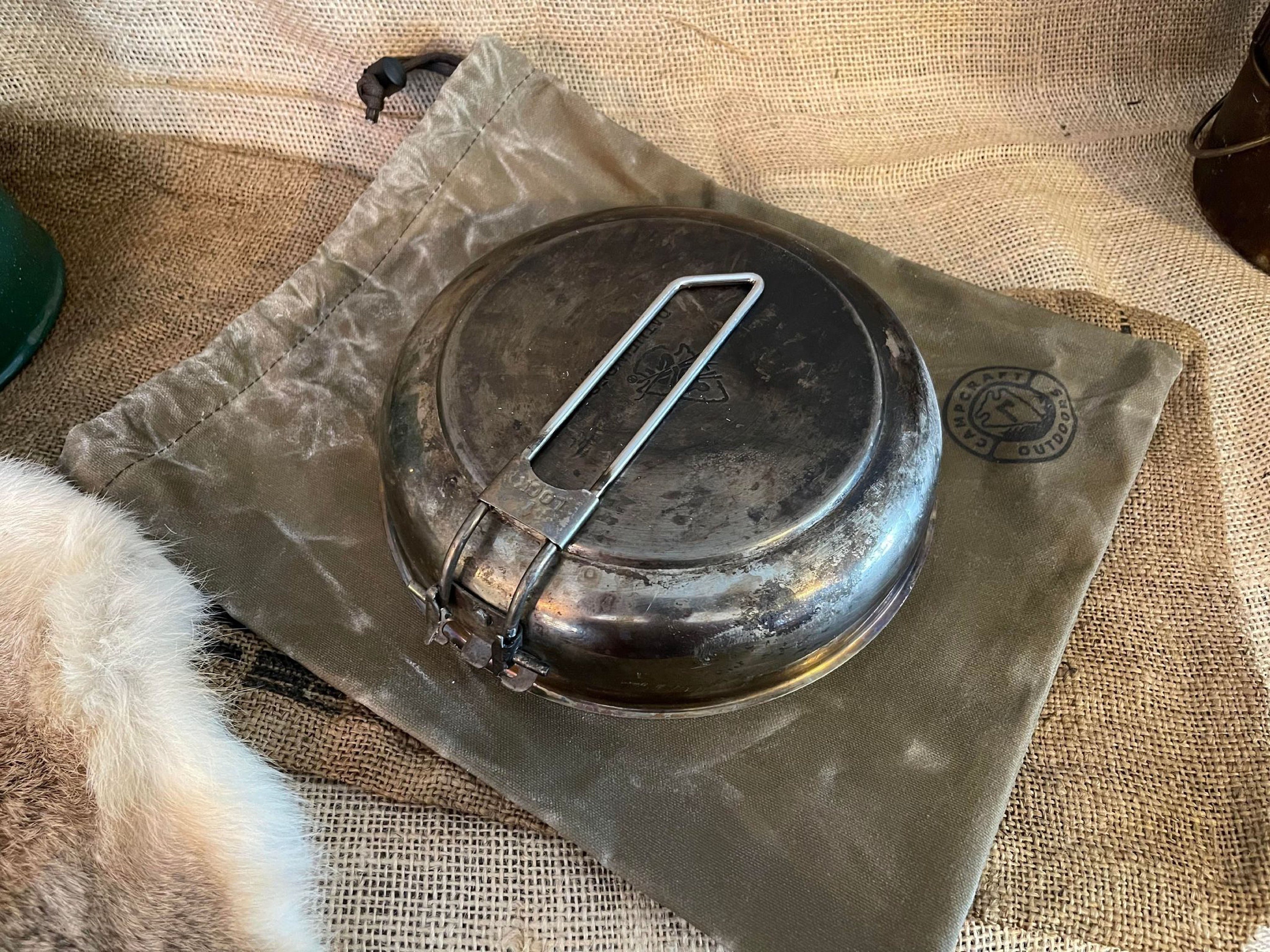Camp Skillet Bag Waxed Canvas Bag Camp Cookware Cast Iron Etsy