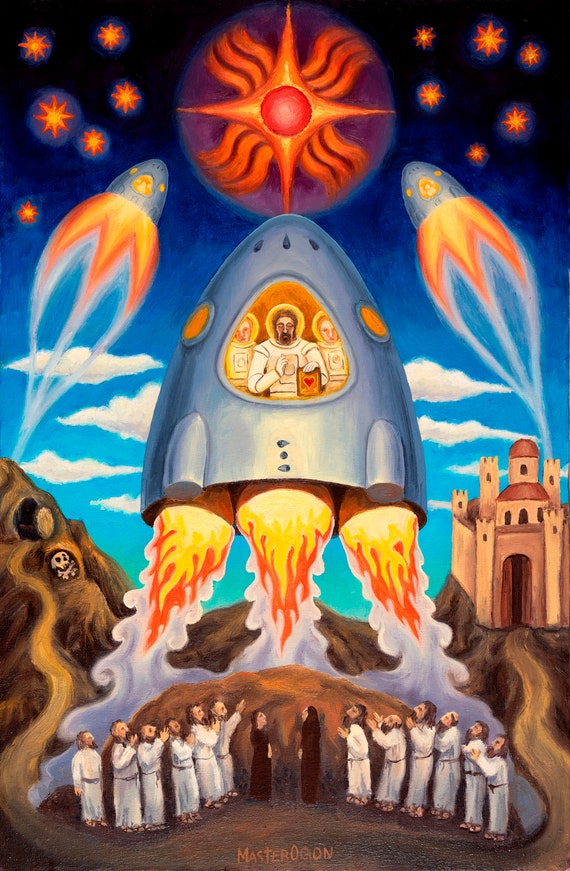 Buy Ascension Of Christ Digital Download File Oil Painting Space.