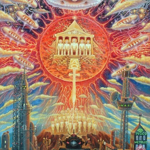 Day of God digital  download file for print of original oil painting sci-fi space aliens ufo anunnaki apocalypse cyberpunk