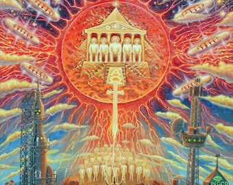 キリストの昇天 デジタルダウンロードファイル 油絵 宇宙アート UFO