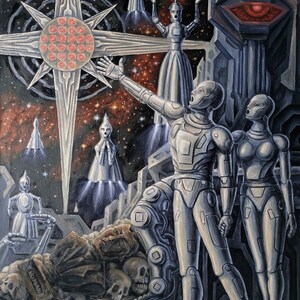 キリストの昇天 デジタルダウンロードファイル 油絵 宇宙アート UFO